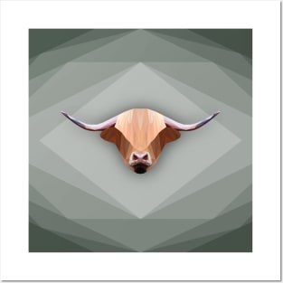 Low poly Highland Cow Posters and Art